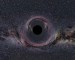 Simulovaná deformace obrazu Mléčné dráhy gravitační čočkou.